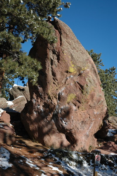 A boulder in Boulder used for bouldering