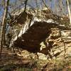 Beautiful Limestone rock ledge and over look on the Mountain Mist Trail