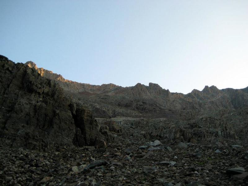 A look at the route, with El Diente's summit up and to the left.