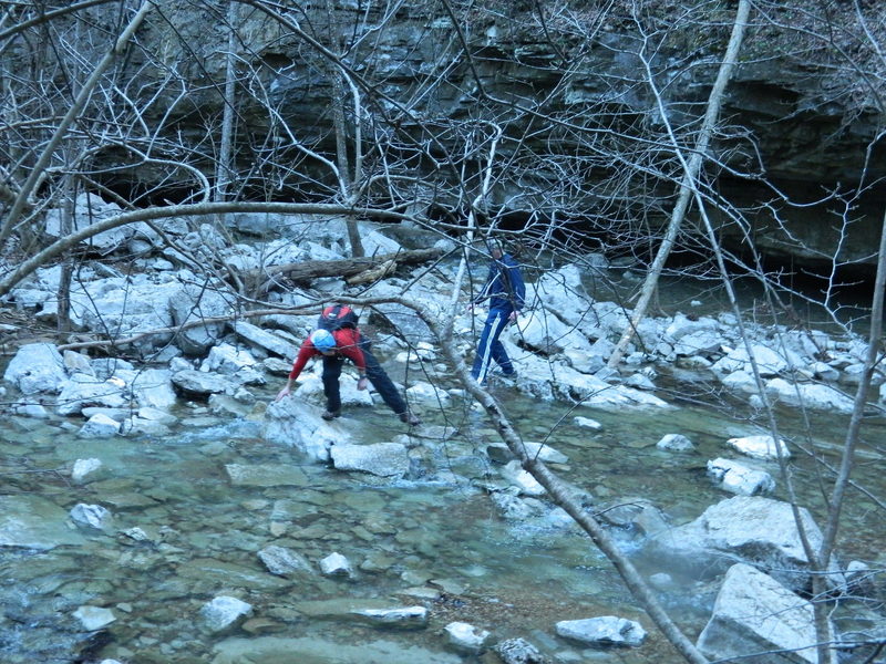 Rocks you must cross to reach the end of the trail