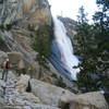 Mist trail and Nevada Fall.