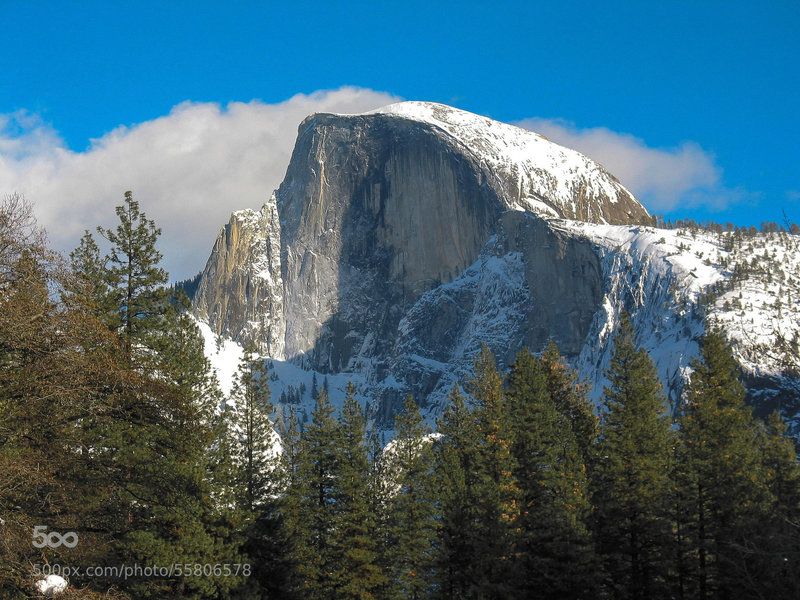 Half Dome from the bottom of Yosemite Valley.