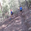 Negotiating one of 30 switchbacks on La Piedra trail