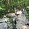 Be sure not to catch your toes in these rocks on the Rainbow Loop trail.