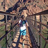 Running across the first bridge