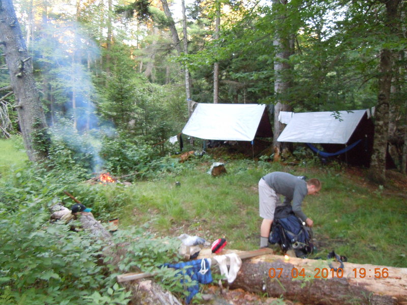 Getting ready to make some dinner after a long day's hike.