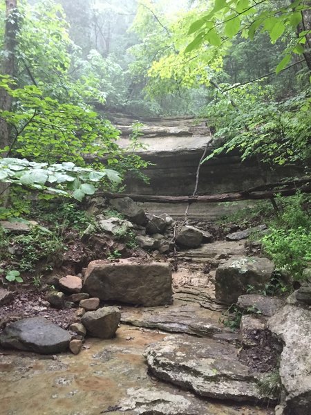 Beautiful creek bed rock formations