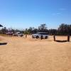 The parking lot. Plenty of spaces and easy access. Many times you'll see horse trailers parked as the first part of the trail is a favorite for equestrians.