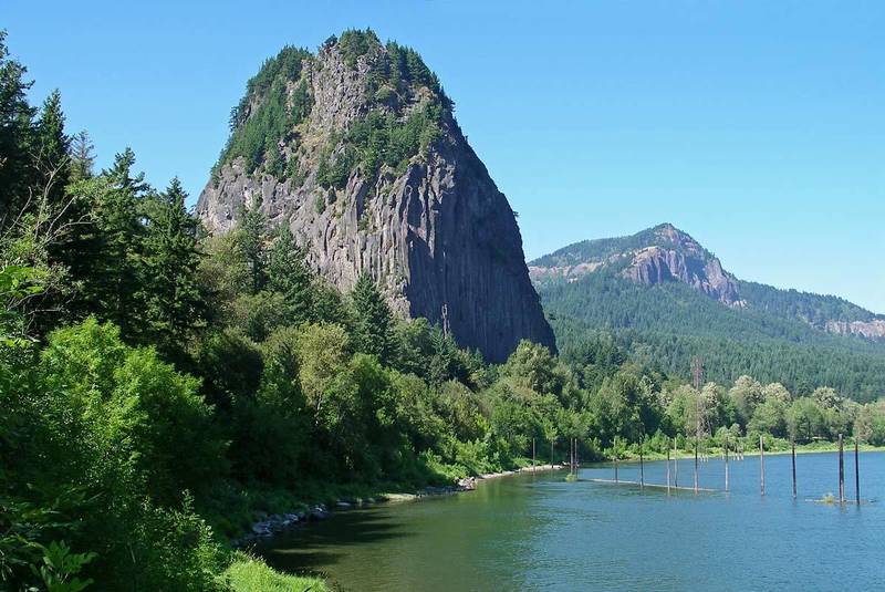 Beacon rock from the river.