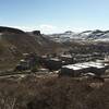 View of Coors Brewery and the town of Golden from the base of the North Table Cliff