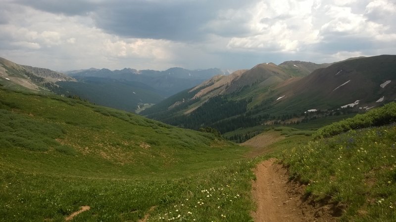 High alpine singletrack on Crystal Peak Trail