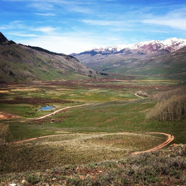 Overlooking the intersection of Brush Creek road and the initial portion of Ferris Creek Road trail.