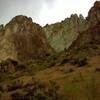 Looking up into the "cups" of the Smith Rock Group.  The coloration of the different rock type, the rough texture of erosion gives this area particularly striking scenery.