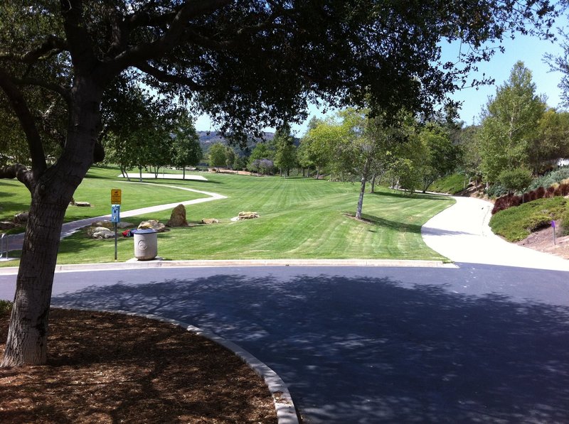 Canyon View Park.  Access Aliso Wood and Canyons Wilderness Park by taking the concrete path to the right.