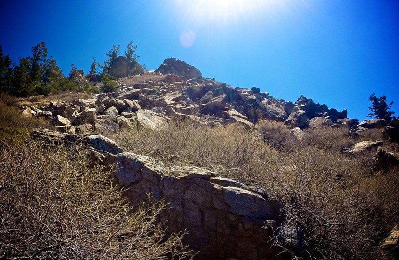 Some interesting rock formations right along the North Fork Trail.