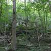 The bench that most of the Flat Rock trail follows.