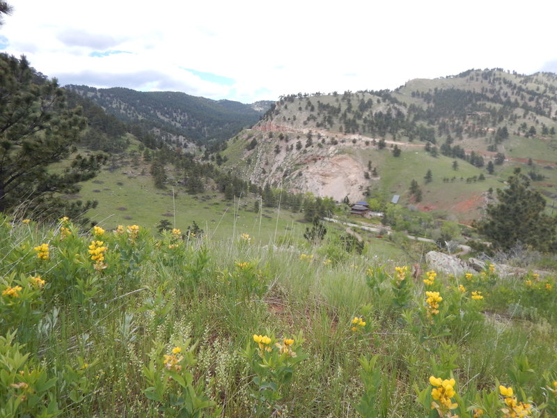 Views of Lee Hill Drive up canyon from the end of Old Kiln Spur Trail