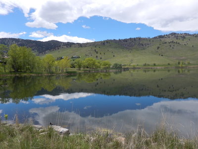 Looking west from waters edge