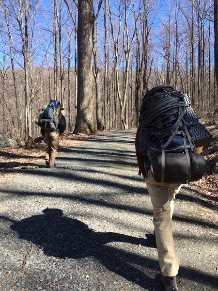 The hike up can be a lot harder with climbing gear.