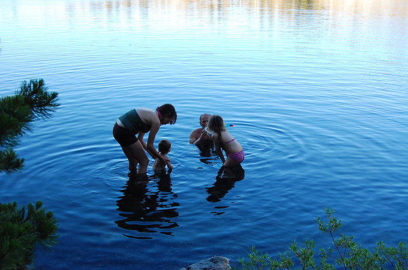 Great swimming to be had at Island Lake.