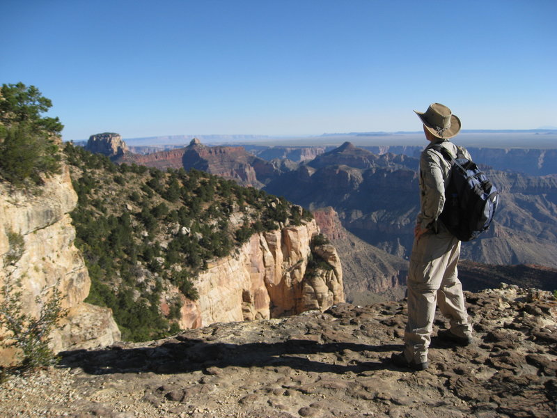 Contemplating the expansive view from Cape Final (photo by brewbooks)