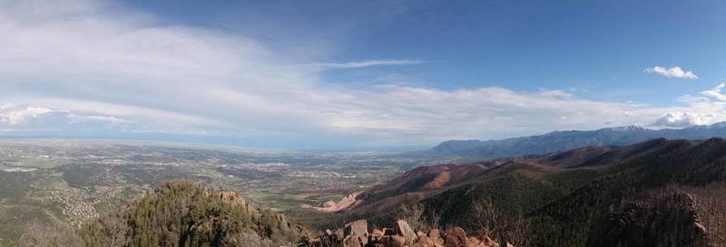 Panorama facing east at the summit.