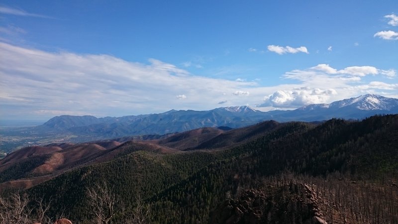 View of Colorado Springs and Pikes Peak.