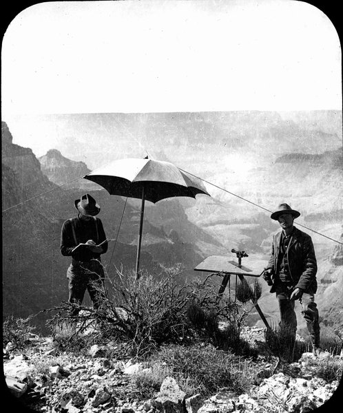 Francois Matthes' topgraphical crew mapping the Grand Canyon. (NPS photo)