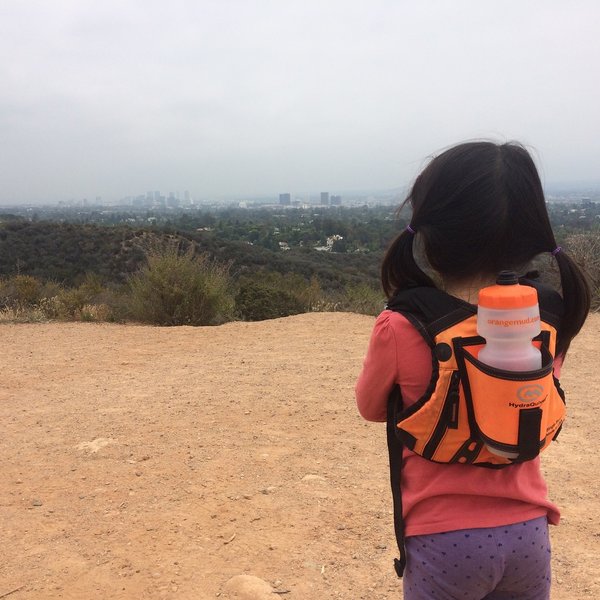 Admiring the view at the inspiration point at Will Rogers State Park.