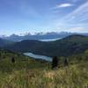 Just past the tree line, view of Hidden and Jean Lakes.