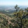 Looking out from ledge on Dinosaur Mountain trail that leads right above Mallory cave to rock climbing areas.