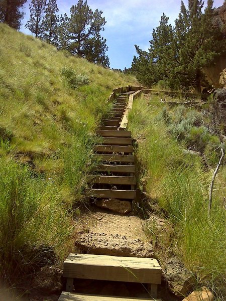 Stairs next to Rope De Dope Climbing rock.