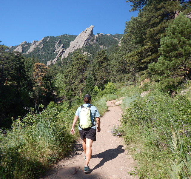 Great views of the Flatirons from this section of the Mesa Trail