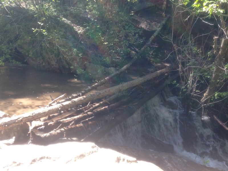 Water crossing after heavy rains along Beaver Brook trail