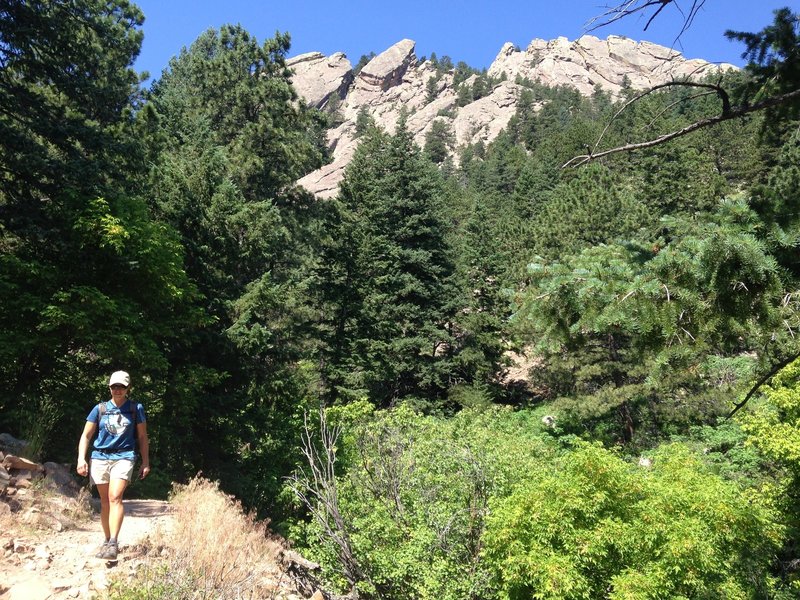 Beautiful Flatiron views on the Flatirons Loop Trail