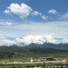 View of Byers peak behind the town of Fraser.