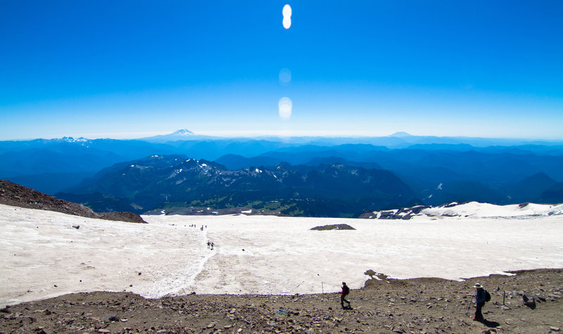 The view from Camp Muir back down the mountain.