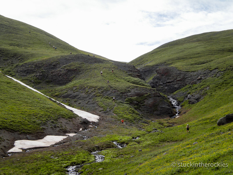 On the climb out of Cunningham, en route to Stony Pass. Next aid station is Maggie Gulch.