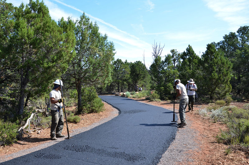 Constructing the paved part of the Tusayan Greenway Trail