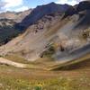 Sharkstooth Trail crossing a talus field.