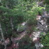 Looking down on the trail