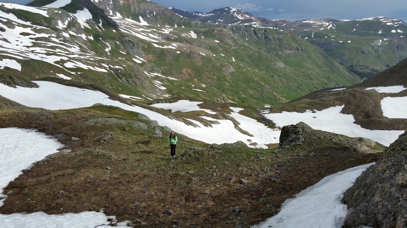 Looking back down American Basin