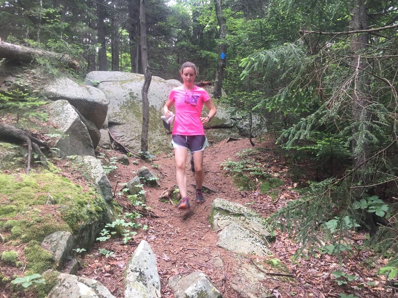 Bombing down past some awesome granite outcroppings.