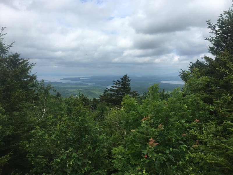 The view from the summit on a cloudy day.