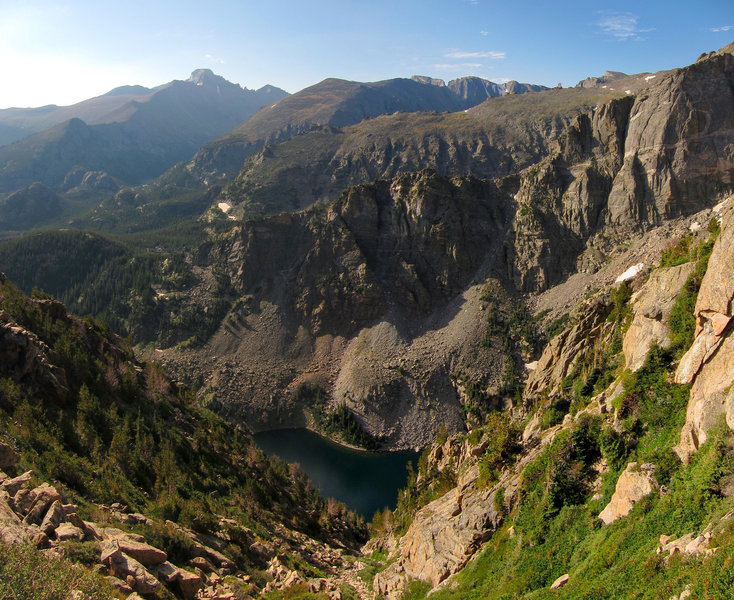 Emerald Lake from Flattop Mountain trail in Rocky Mountain National Park