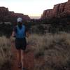 Running back at sunset with Phantom Spire in the distance.