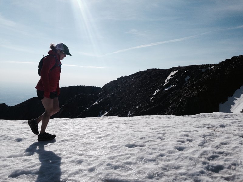 One last snowfield before the summit