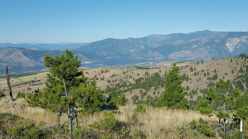 View of Lake Chelan near top of ridge