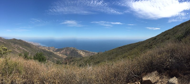 View of the  Pacific Ocean from the top of Gaviota Mountain