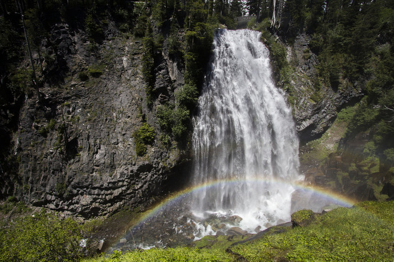 Narada Falls and rainbow (NPS photo by Emily Brouwer)